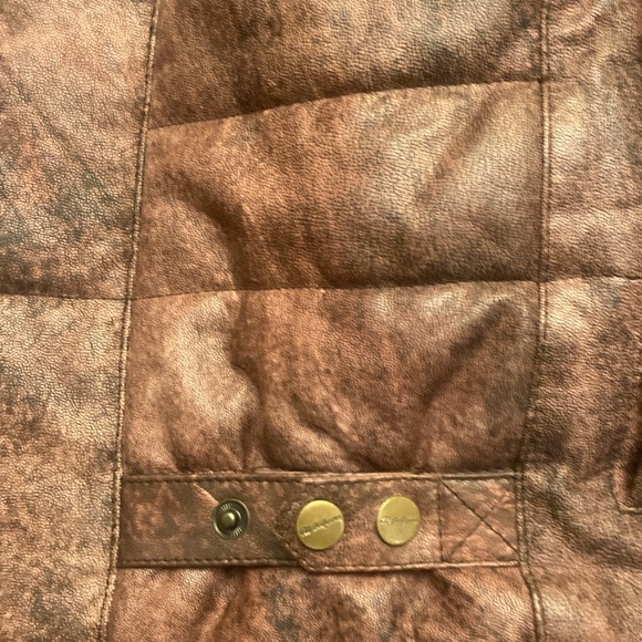 Rare only one on internet-Men’s Puffer Brown Leather Vest with hood Al Safwan - Picture 5 of 10